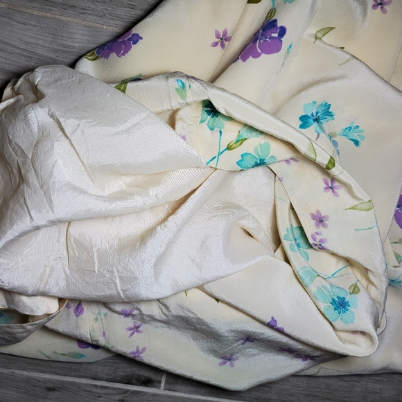 VINTAGE Silk Floral Tea Dress Size 12 - Picture 9 of 12